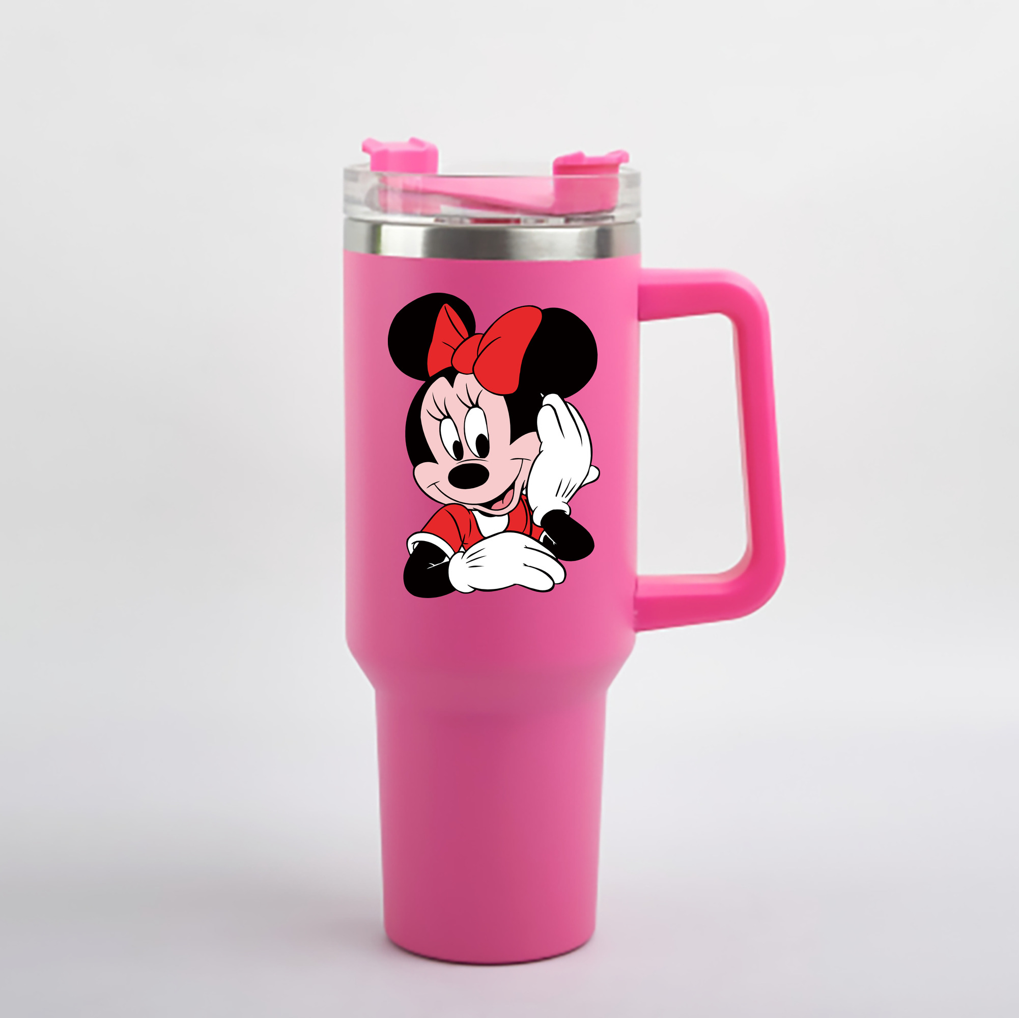 （画像用） ミッキーマウス Mickey Mouse 1200mL車用タンブラー - クリスタルステッカー（プラスチックストロー付き）